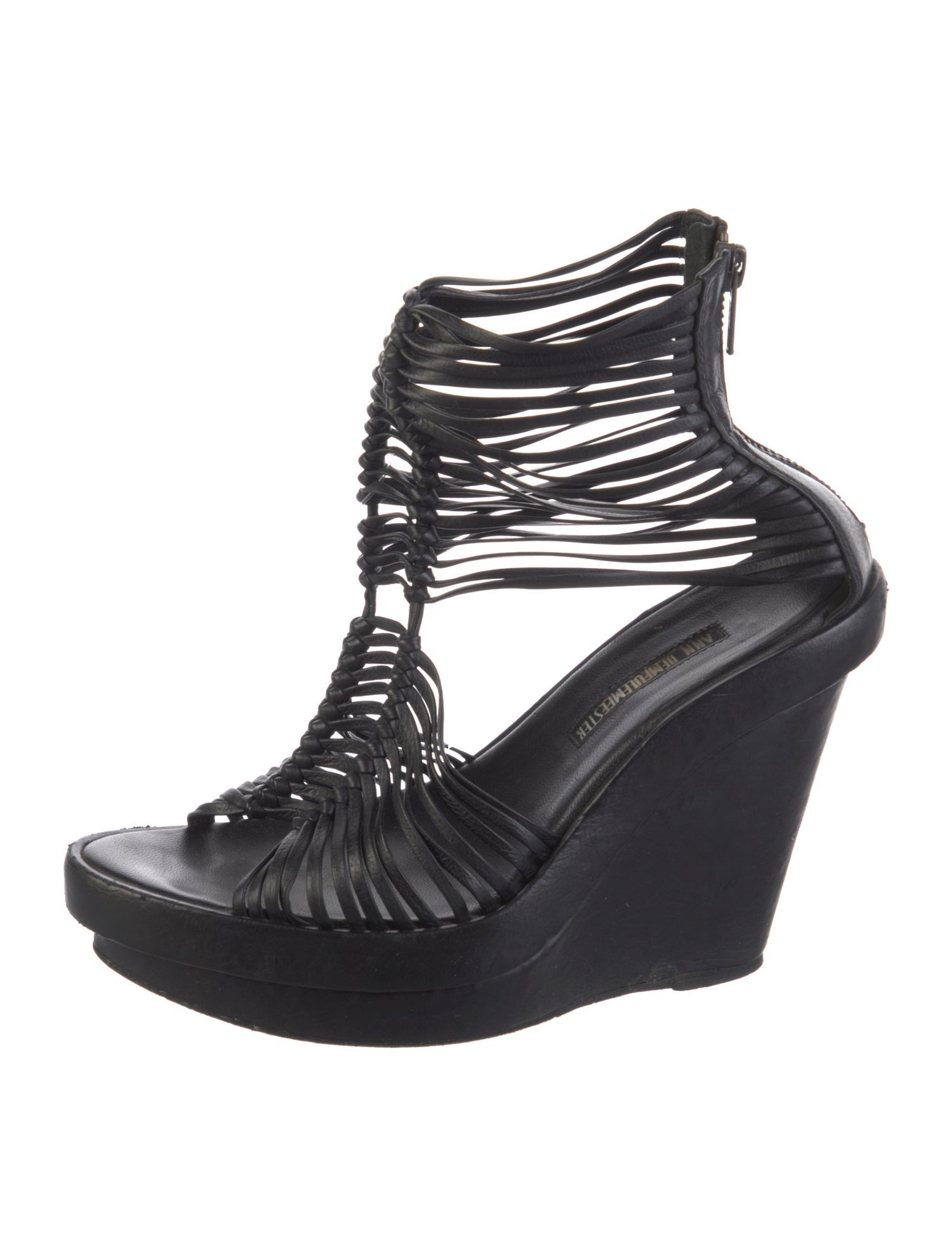 Ann Demeulemeester Leather T-Strap Pumps