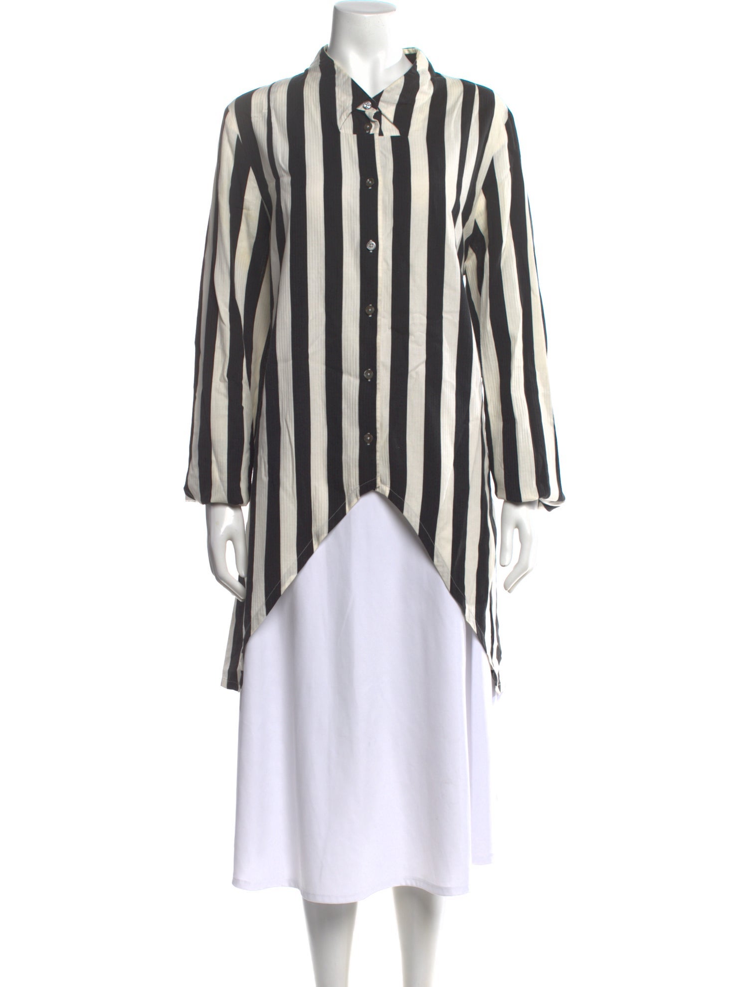 Ann Demeulemeester Striped Long Sleeve Button-Up Top
