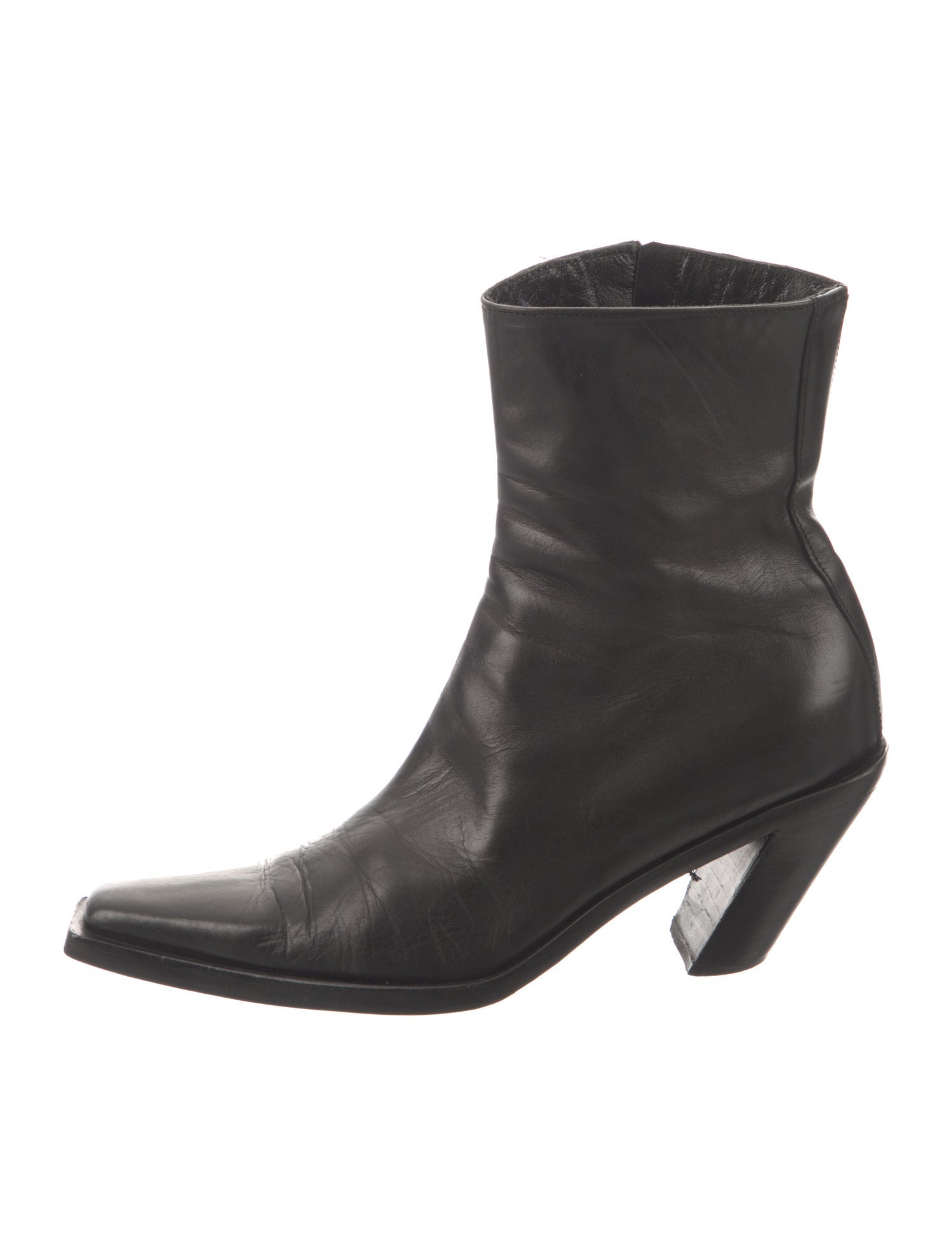 Yves Saint Laurent Patent Cage Booties - Black Boots, Shoes