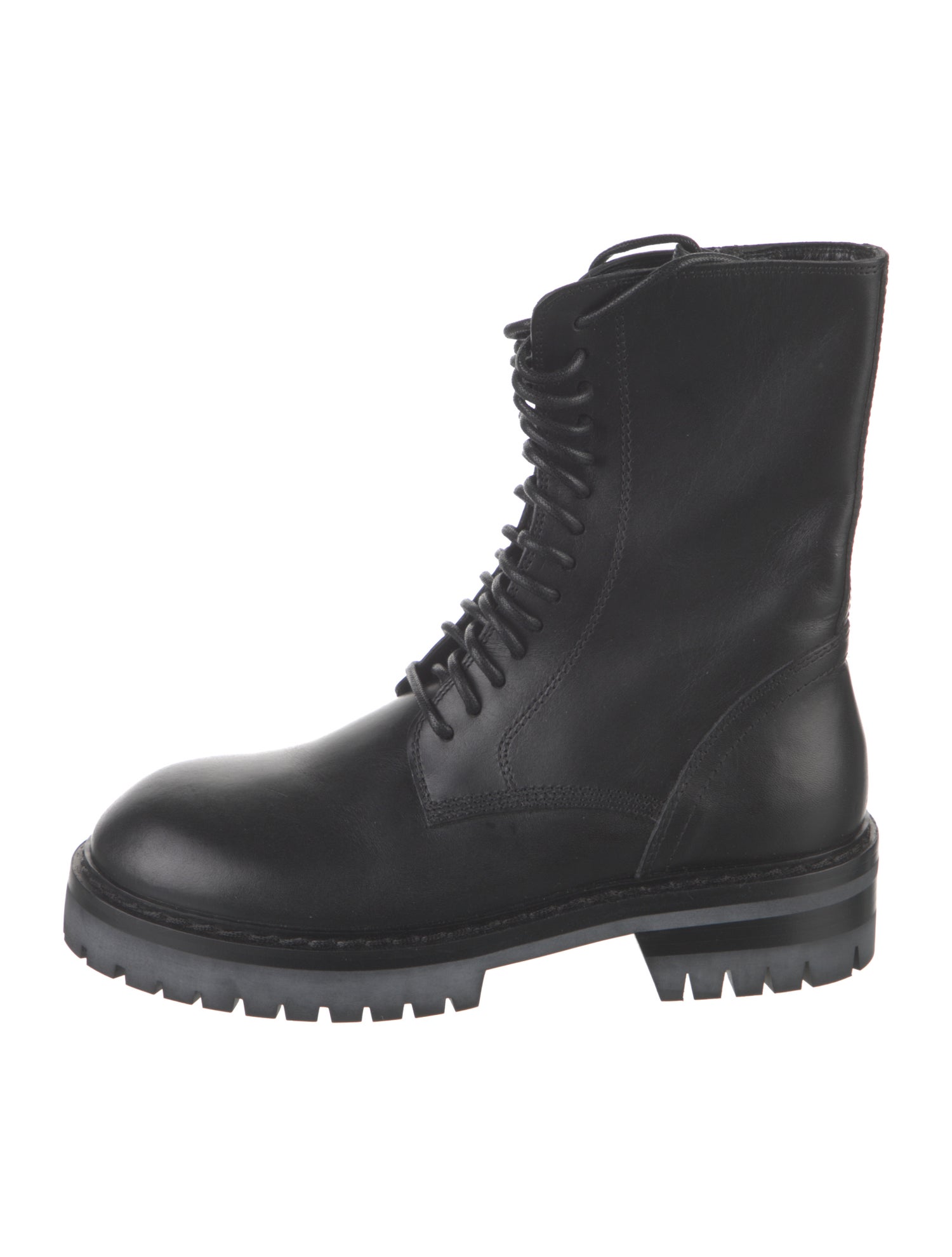 Ann Demeulemeester Leather Combat Boots - Black Boots, Shoes
