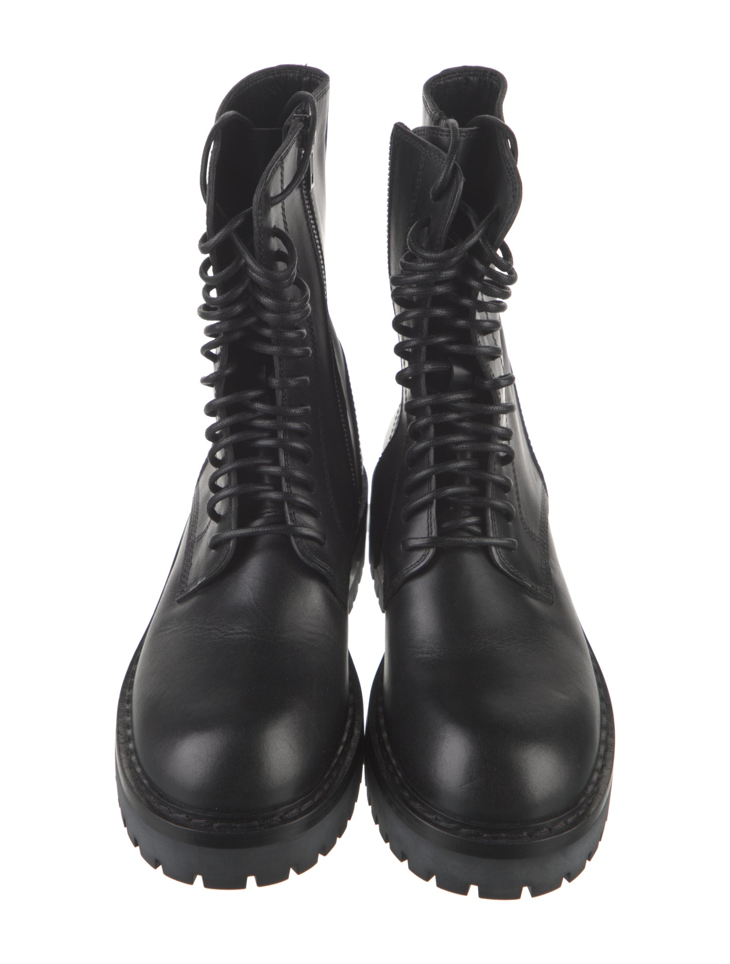 Ann Demeulemeester Leather Combat Boots - Black Boots, Shoes
