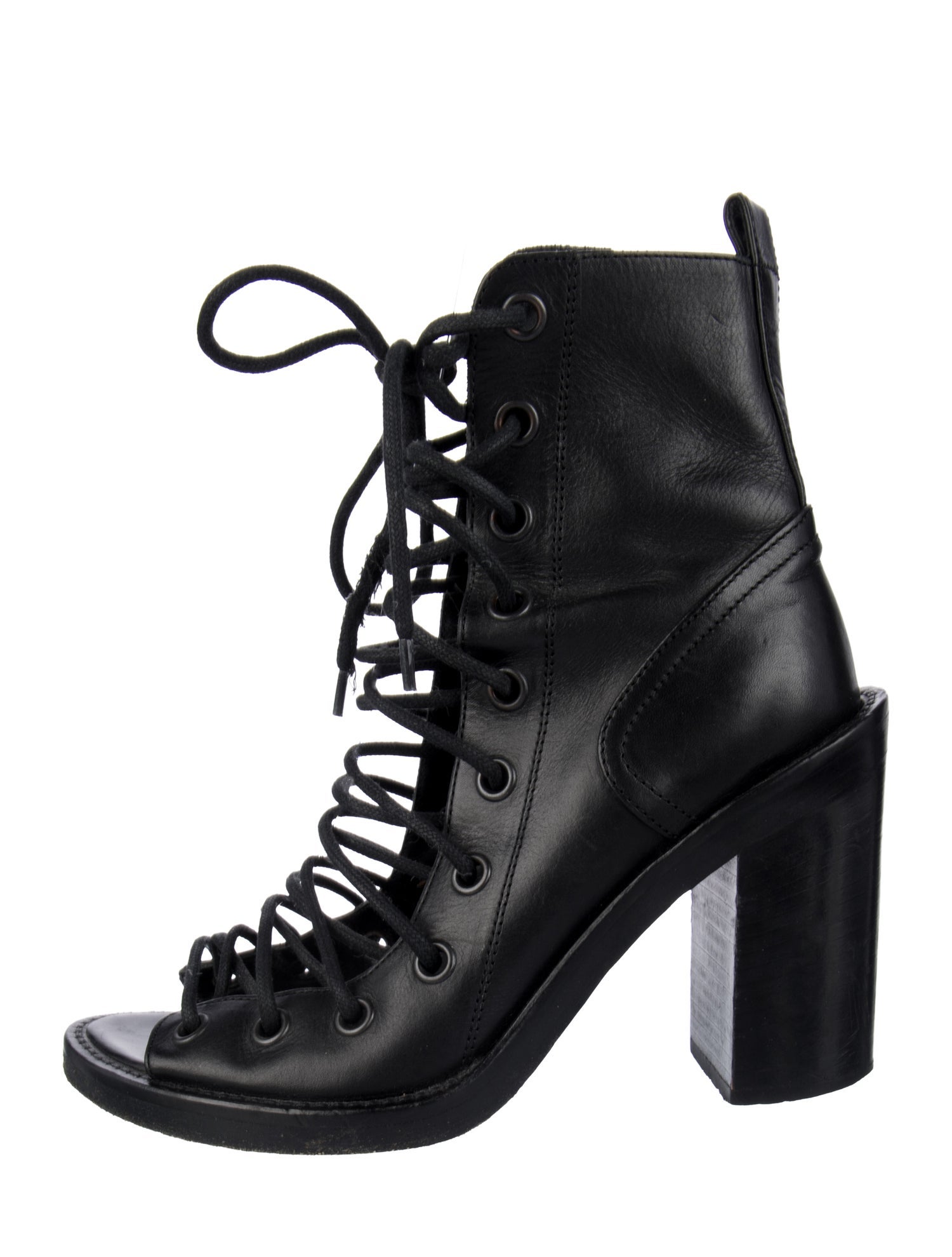 Leather Lace-Up Boots