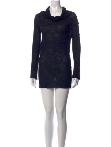 Pre-owned Ann Demeulemeester Virgin Wool Mini Dress In Blue