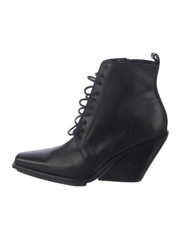 Pre-owned Ann Demeulemeester Leather Lace-up Boots In Black