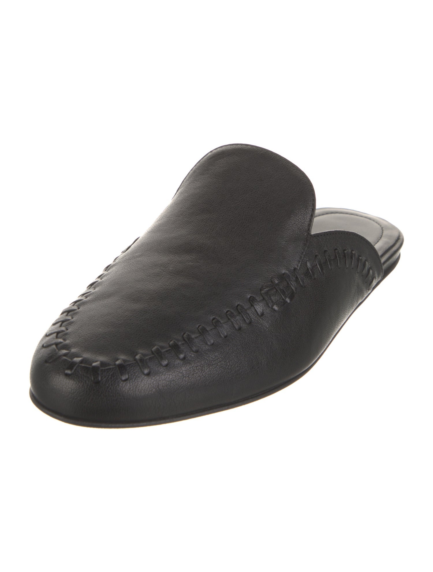 Ann Demeulemeester Leather Mules - Black Flats, Shoes - ANN56003