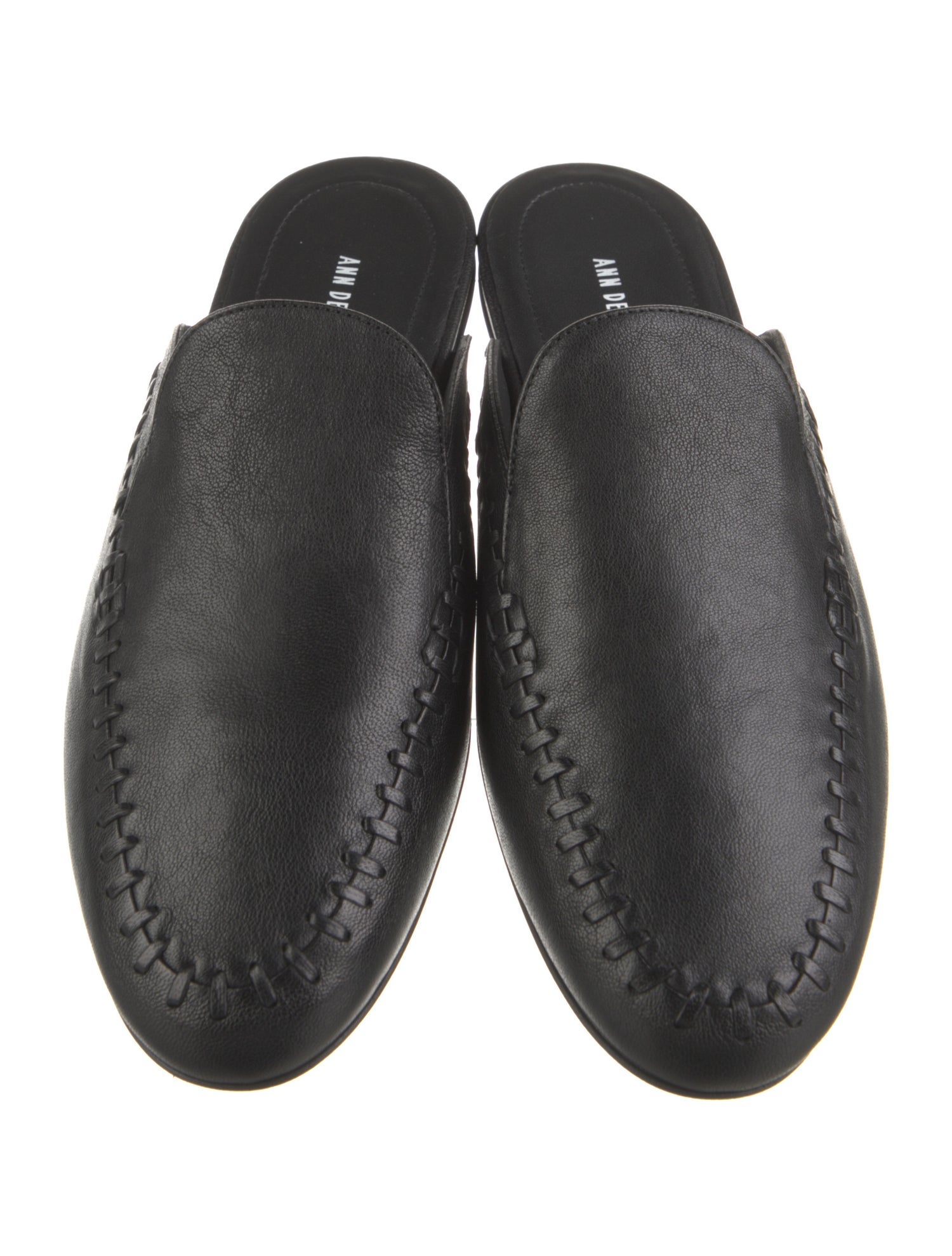 Ann Demeulemeester Leather Mules - Black Flats, Shoes - ANN56003