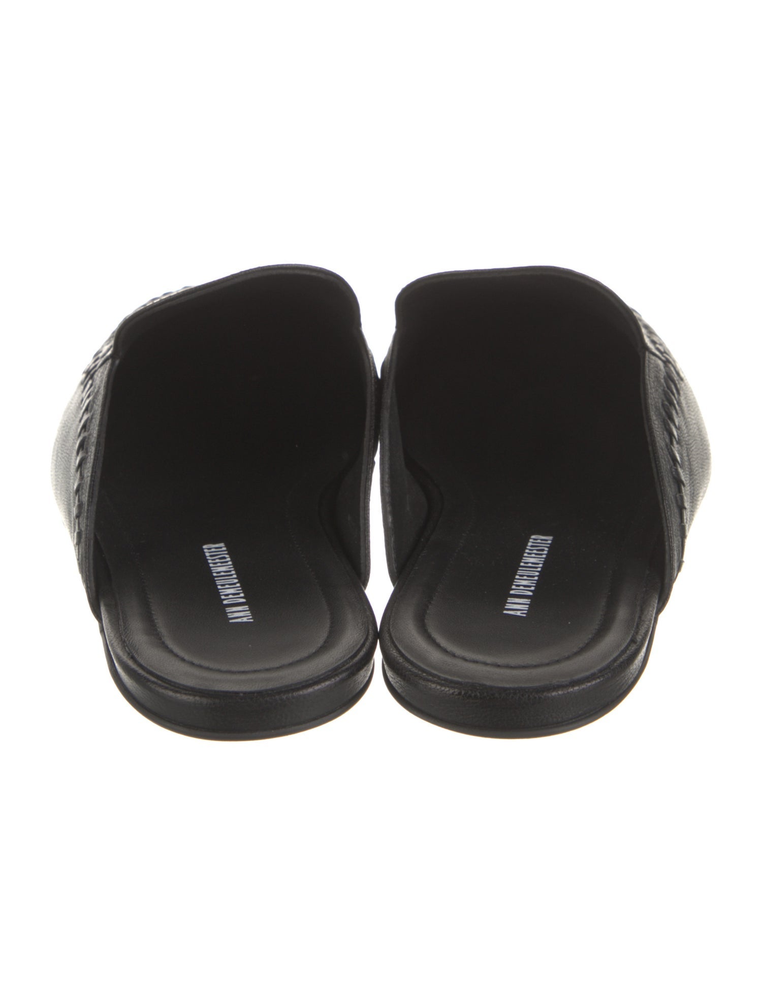 Ann Demeulemeester Leather Mules - Black Flats, Shoes - ANN56003