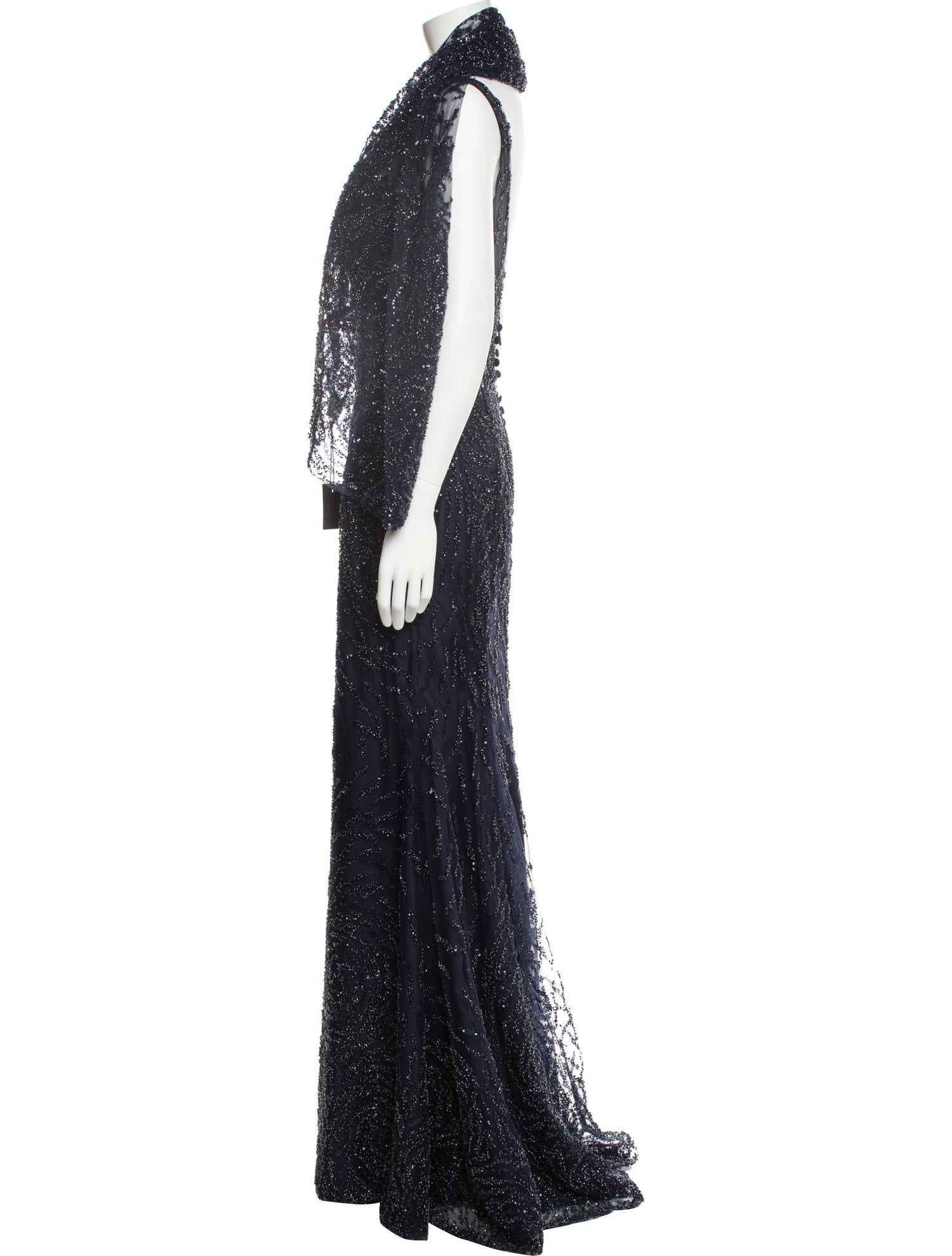 Anne Barge V-Neck Long Dress