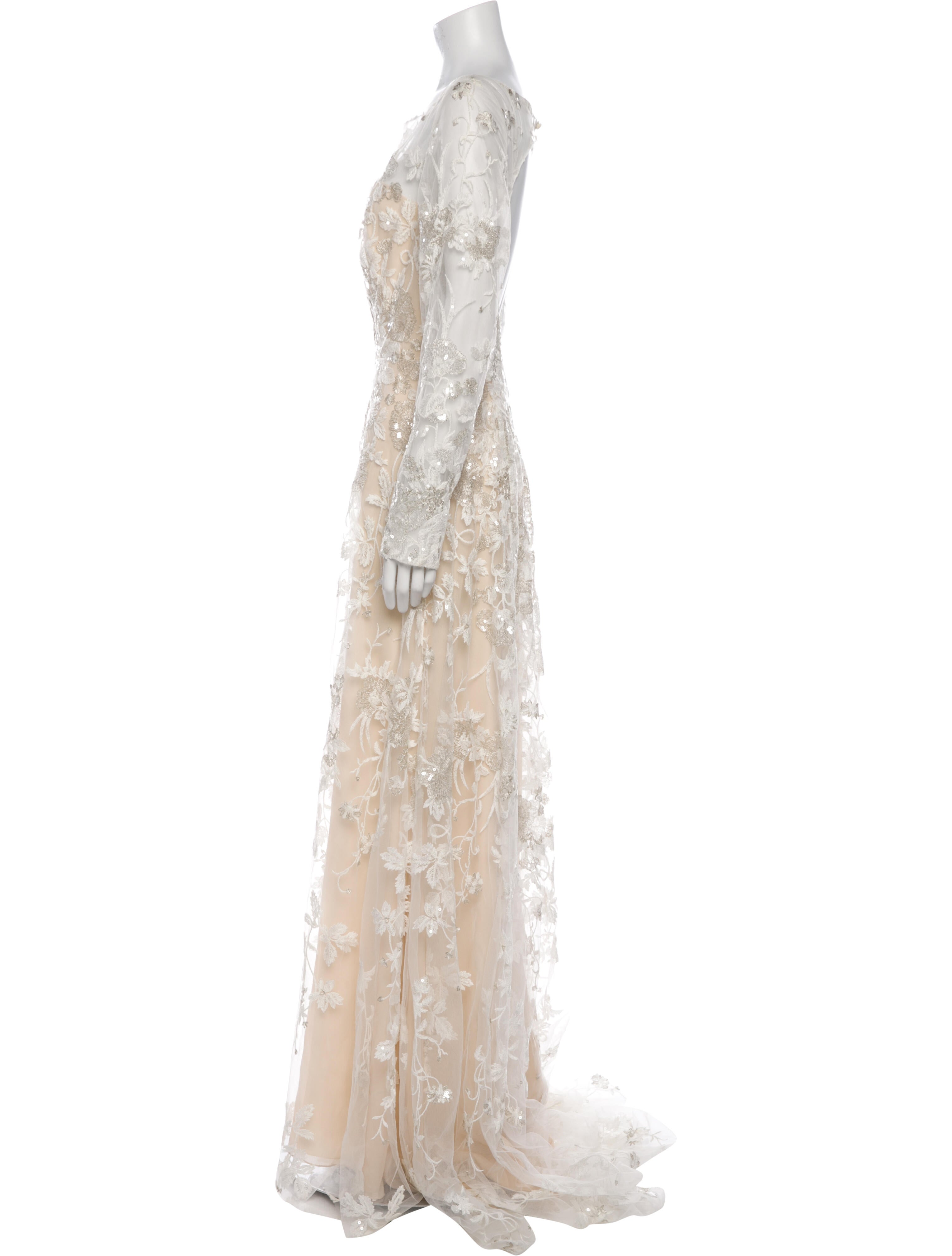 Anne Barge Lace Pattern Long Dress