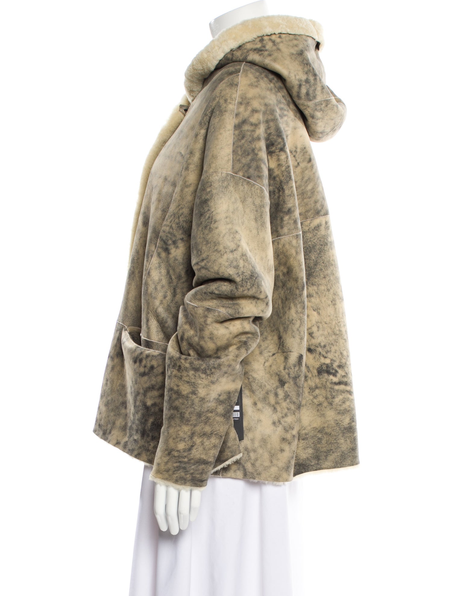 Annette Görtz Leather Printed Faux Fur Jacket w/ Tags