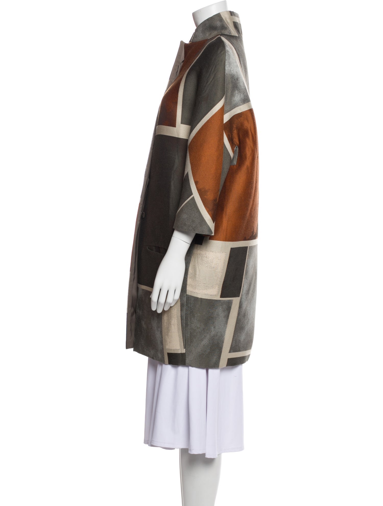 Annette Görtz Wool Plaid Print Trench Coat