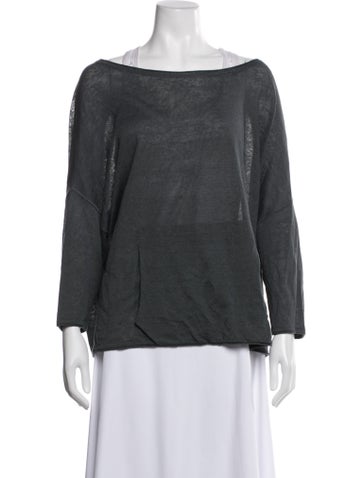 Pre-owned Annette Görtz Linen Bateau Neckline Sweater In Grey