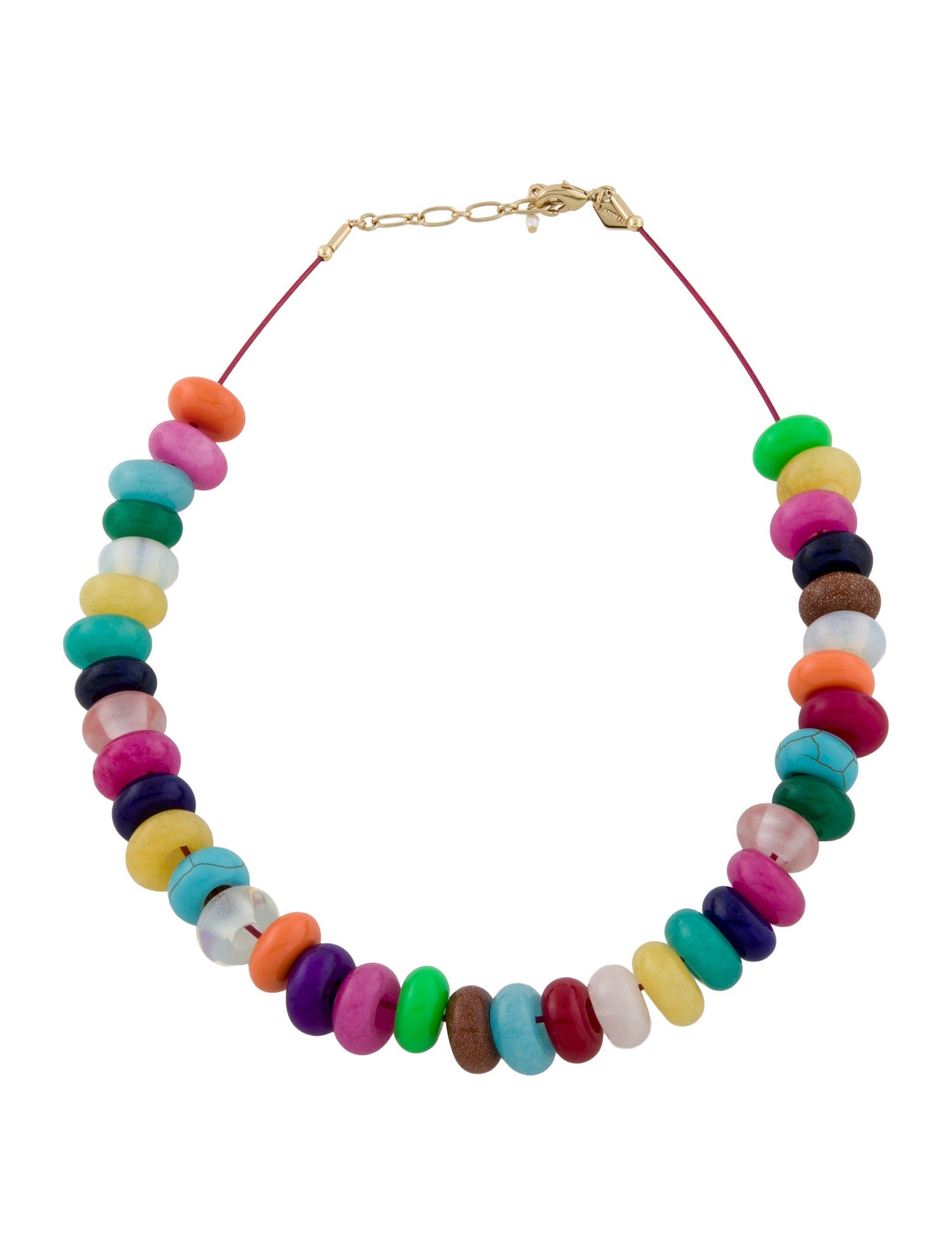 Anni Lu Pearl,Resin & Multi-Stone Bead Strand Necklace