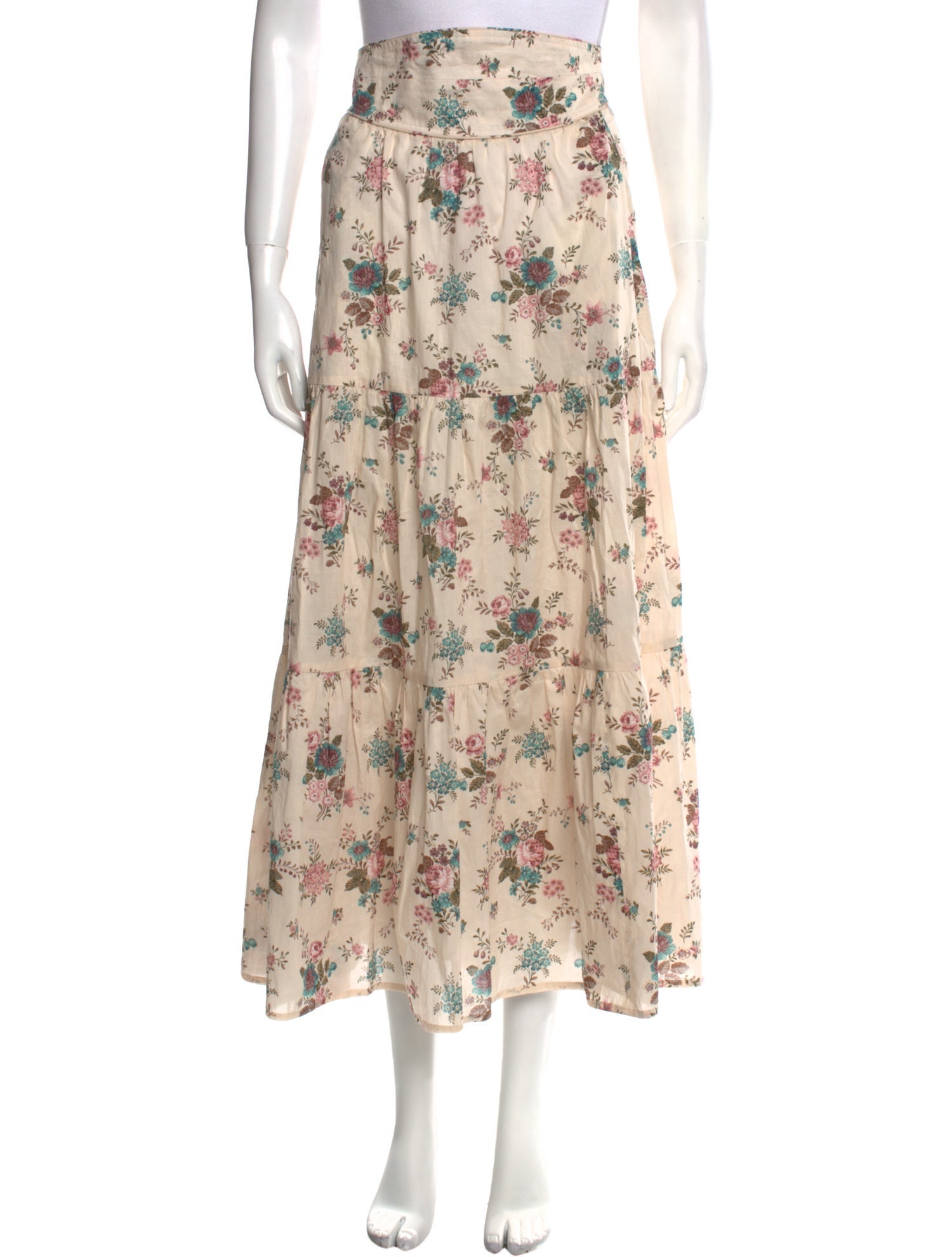 Anna Mason Floral Print Midi Length Skirt