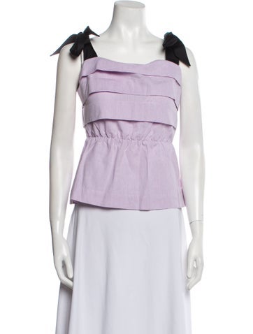 Anna Mason Tops Square Neckline Sleeveless Top M
