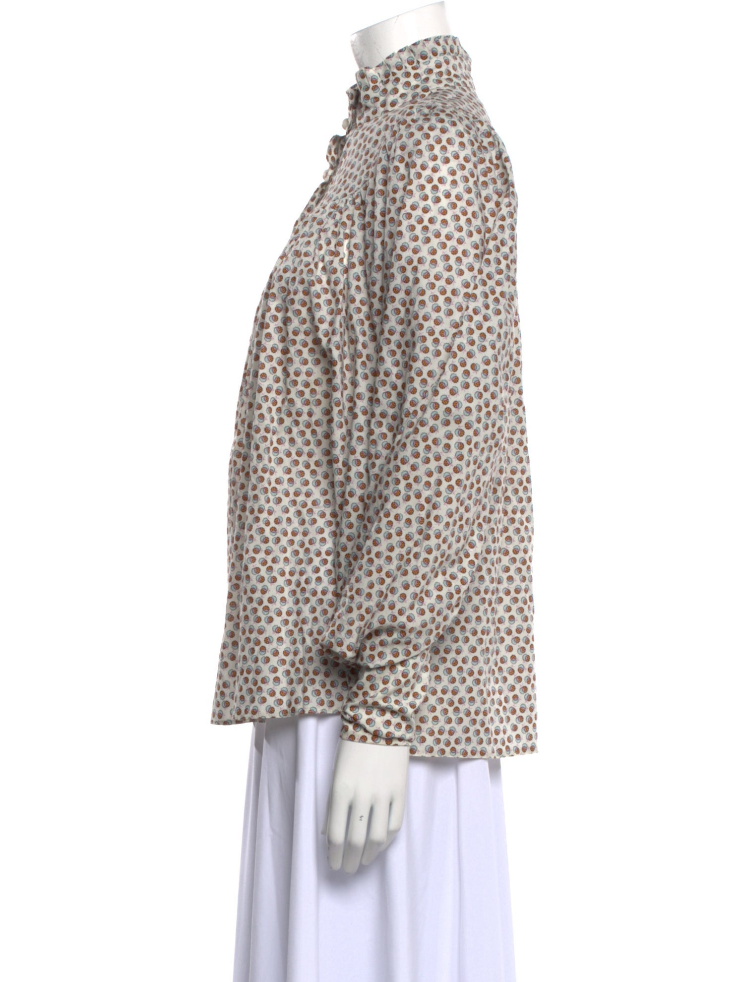 Anna Mason Printed Mock Neck Blouse