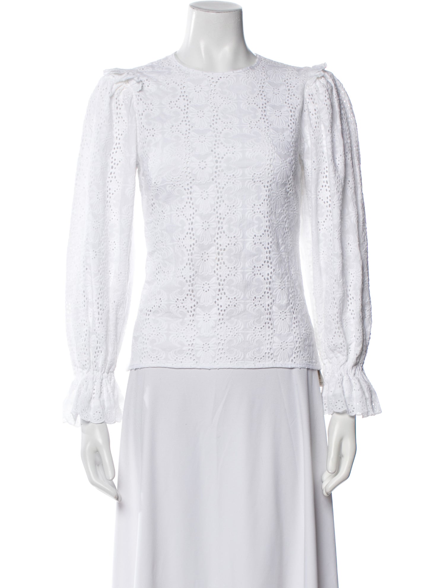 Anna Mason Lace Pattern Crew Neck Top
