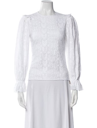 Anna Mason Lace Pattern Crew Neck Top