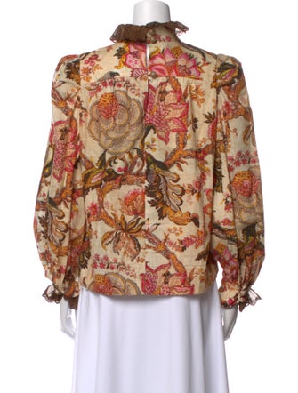 Anna Mason Floral Print Mock Neck Blouse