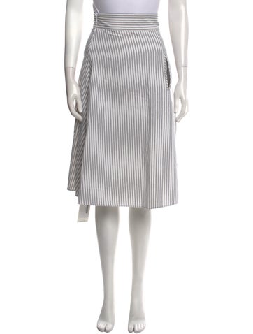 Pre-owned Anna Mason Striped Knee-length Skirt In Neutral