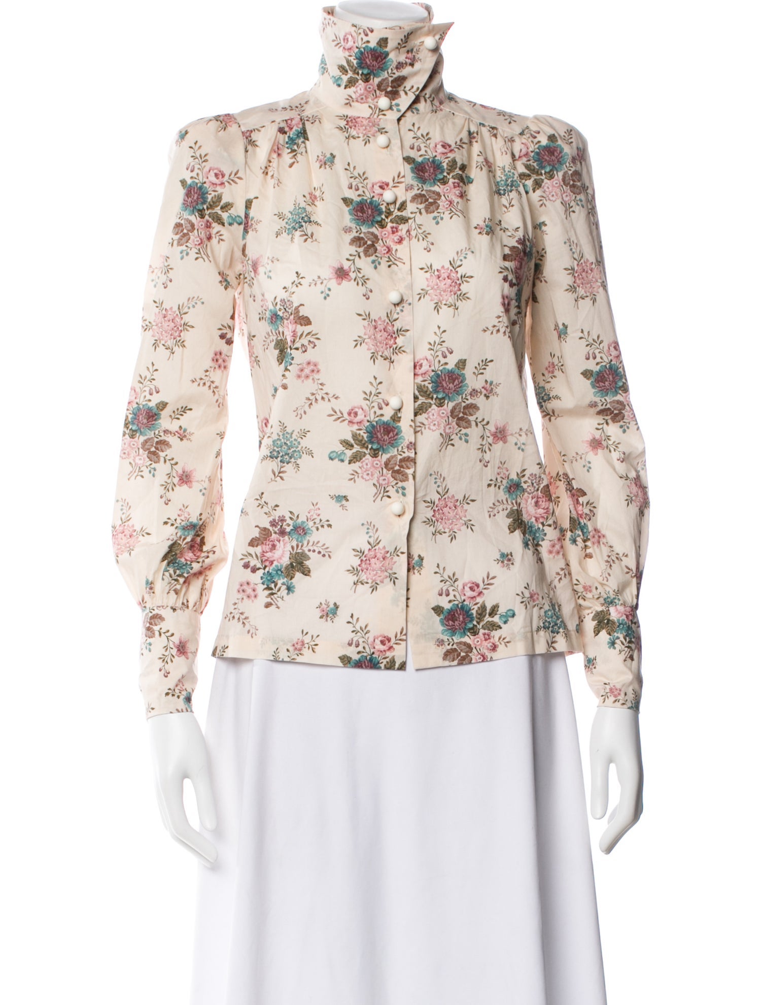 Anna Mason Floral Print Long Sleeve Blouse