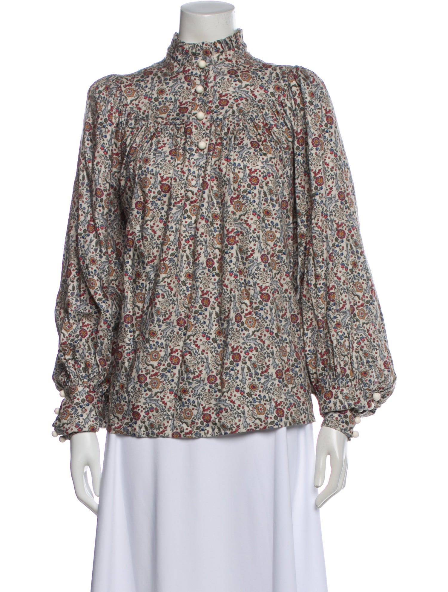 Anna Mason Floral Print Long Sleeve Blouse
