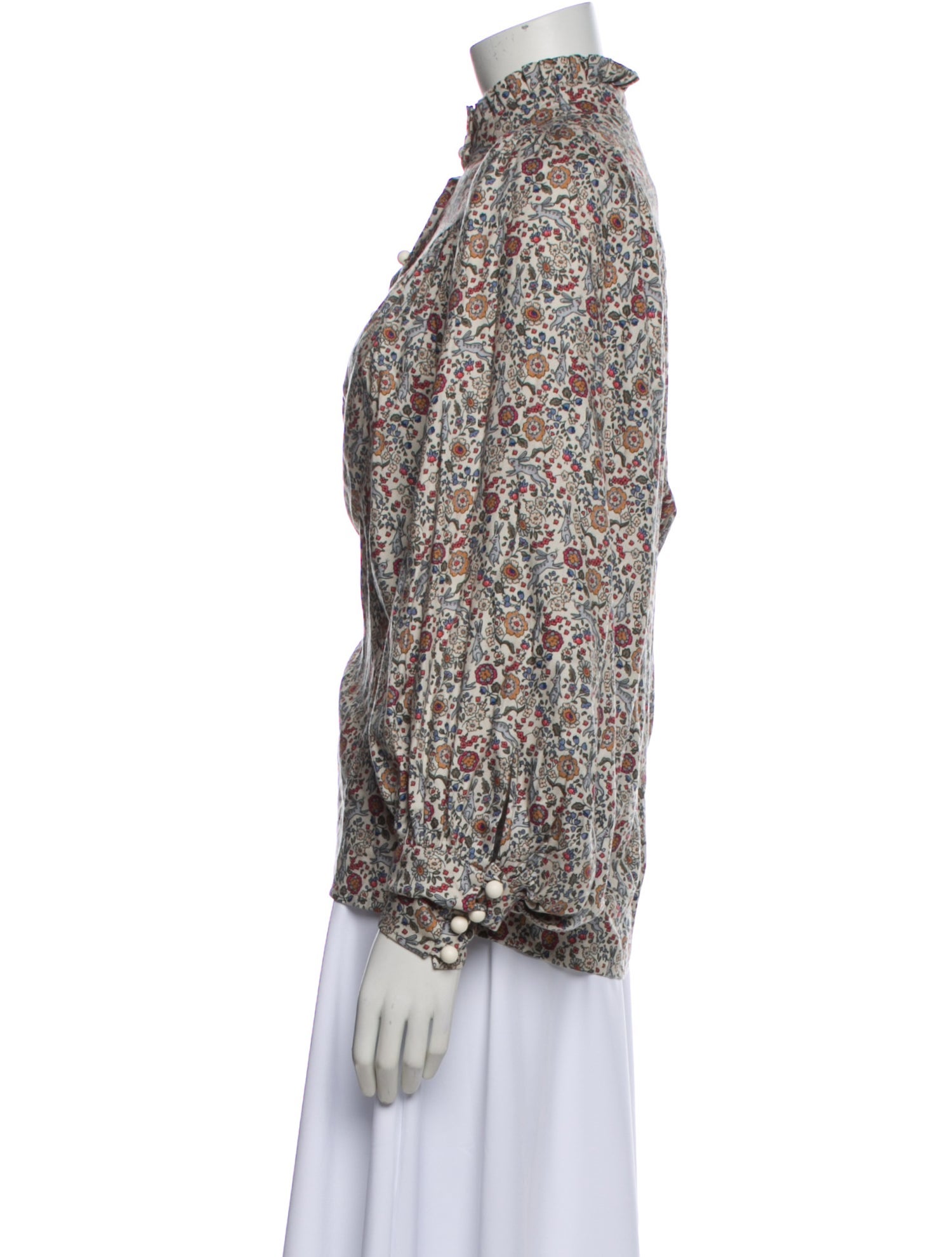 Anna Mason Floral Print Long Sleeve Blouse
