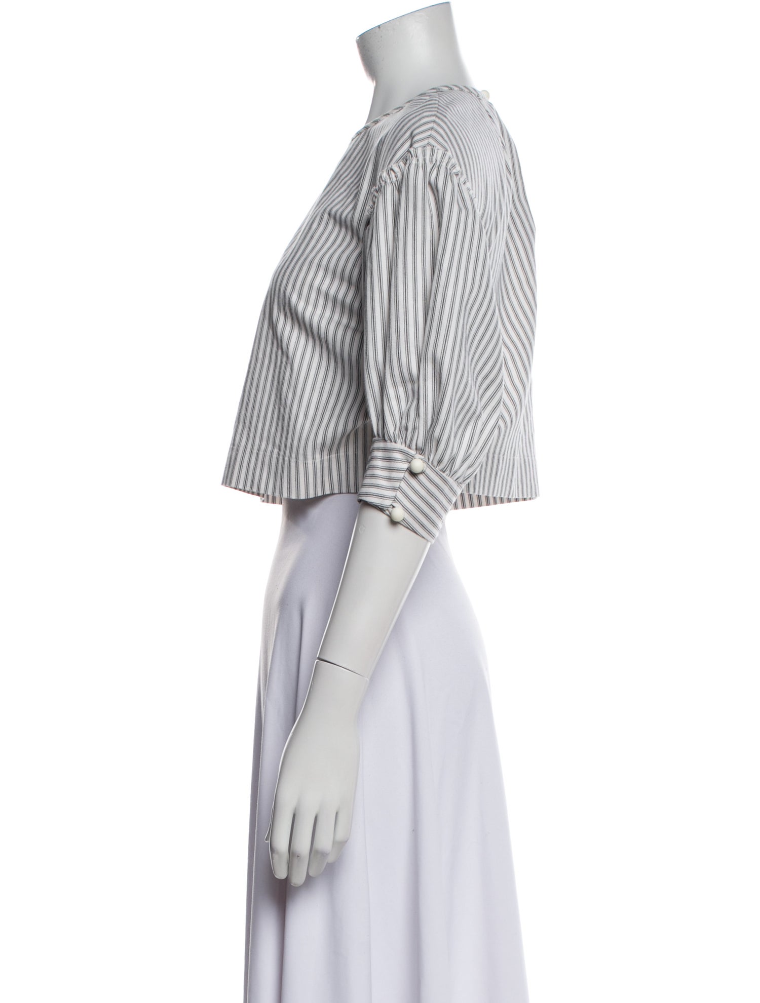 Anna Mason Striped Crew Neck Crop Top