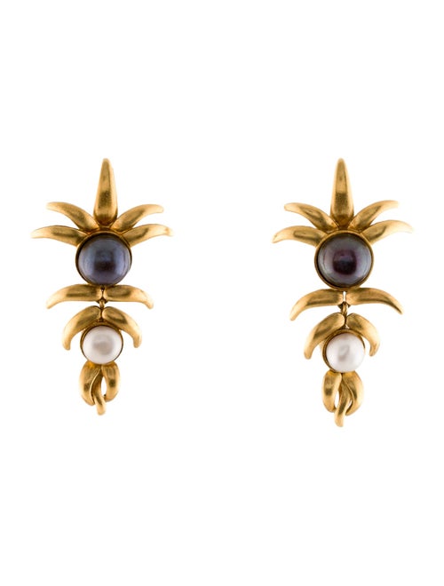 Antonio Bernardo 18K Dyed Pearl Drop Earrings