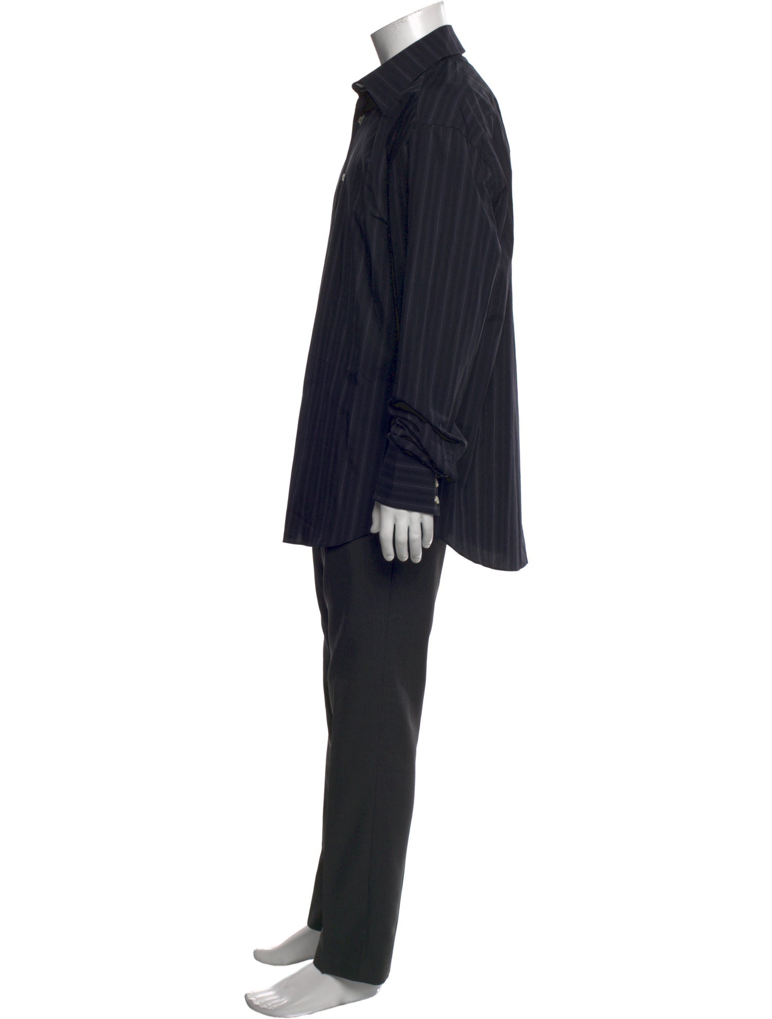 Andrea Palombini Striped Long Sleeve Dress Shirt