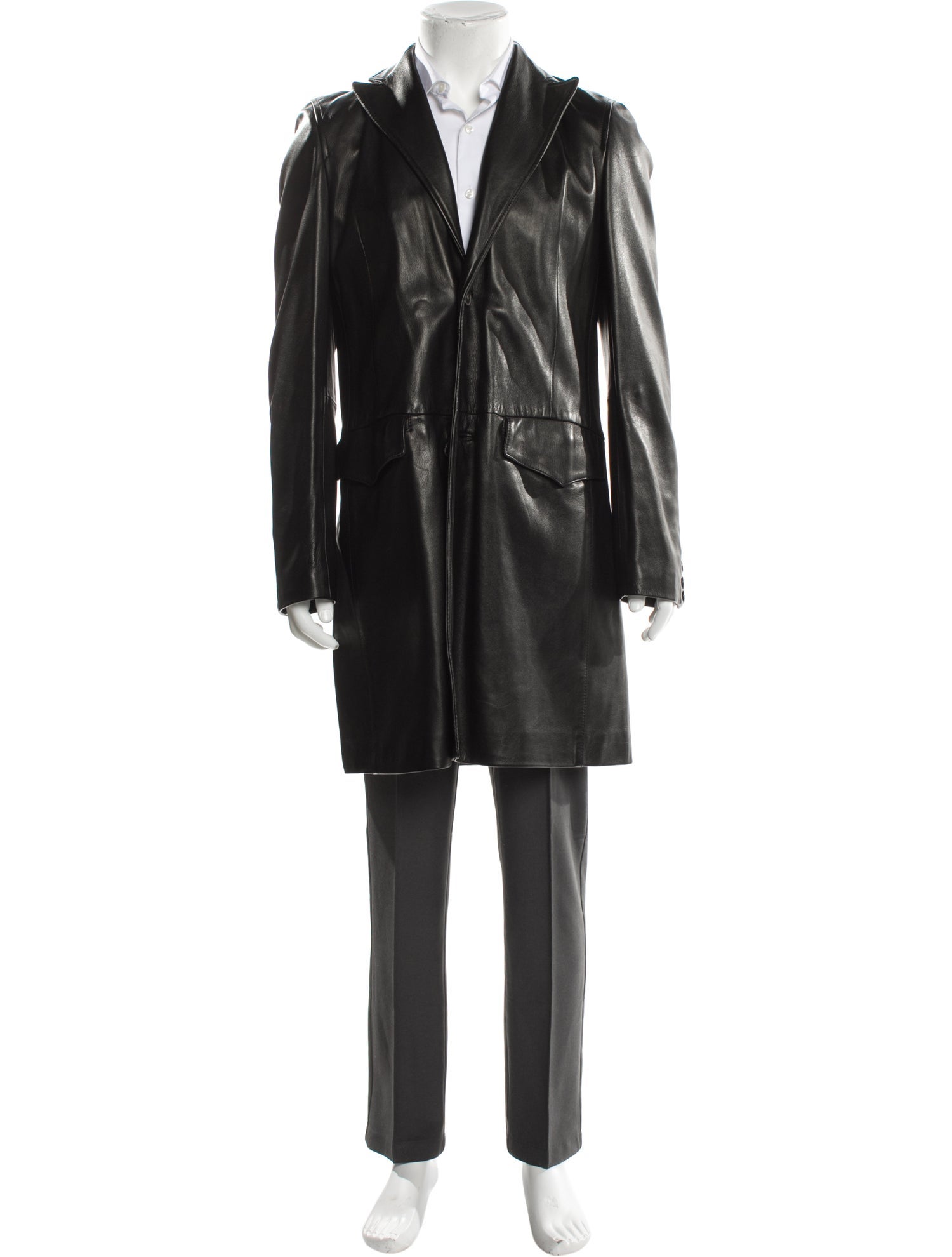 Andrea Palombini Leather Overcoat
