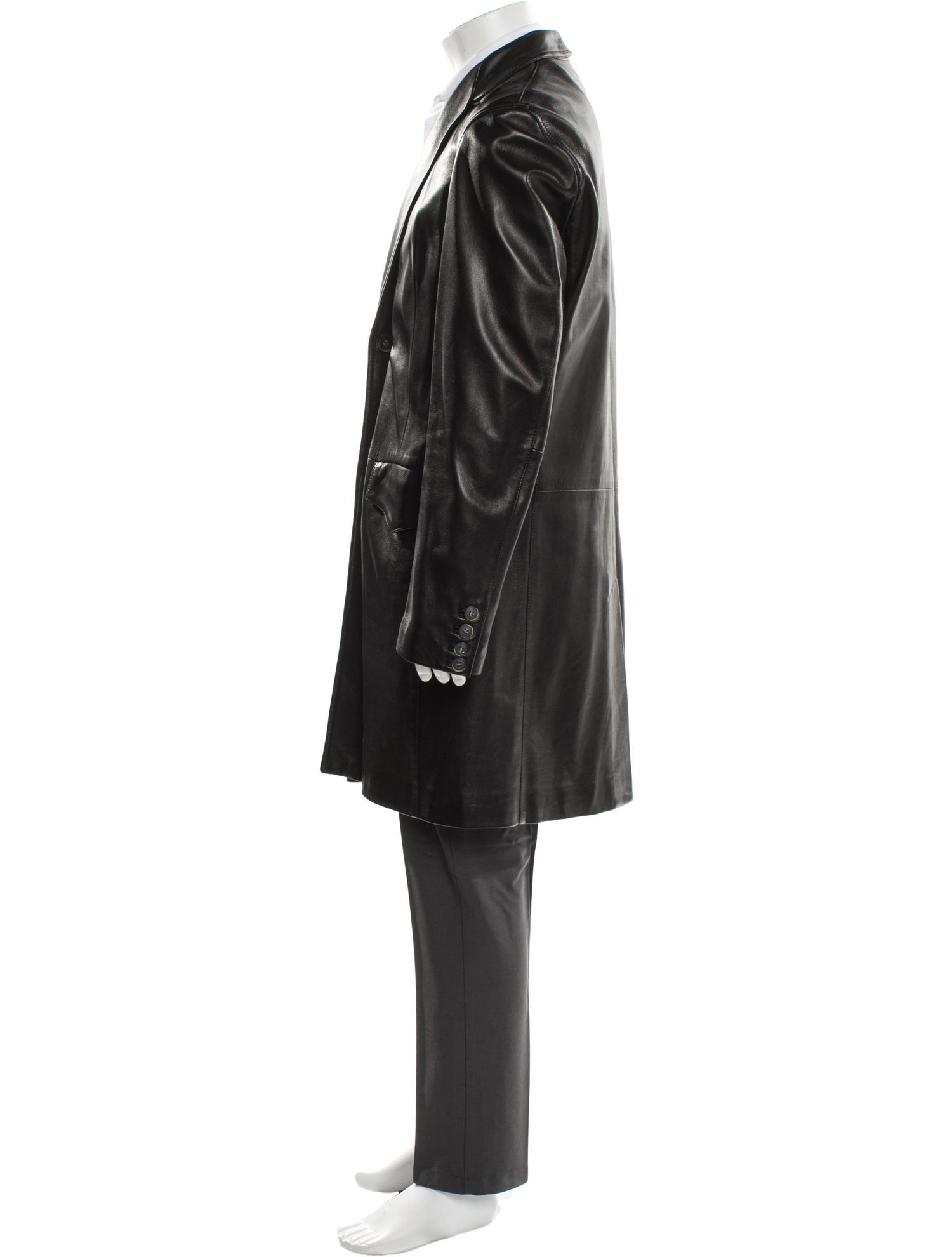 Andrea Palombini Leather Overcoat