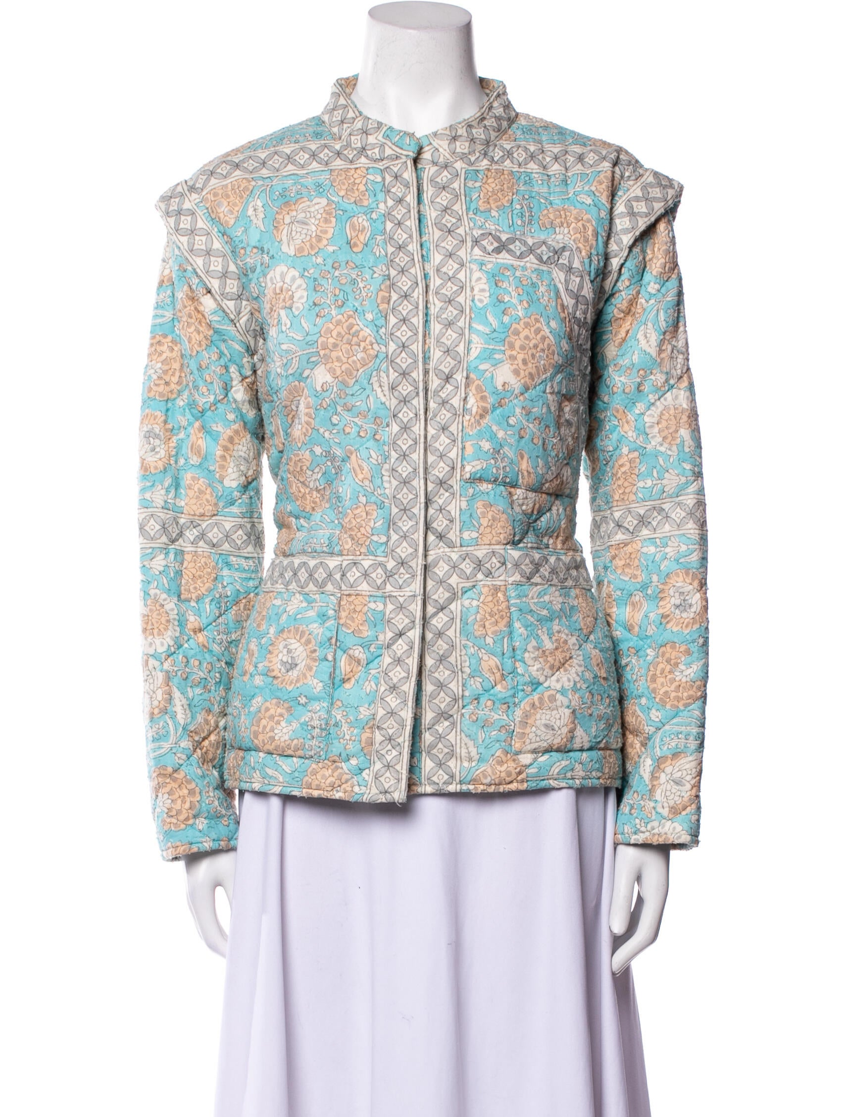 Antik Batik Printed Evening Jacket Blue Jackets, Clothing ANT23065