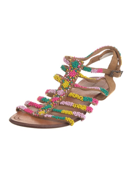Antik Batik Leather Beaded Accents Gladiator Sandals