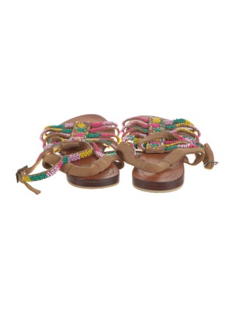 Antik Batik Leather Beaded Accents Gladiator Sandals