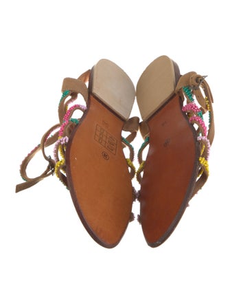 Antik Batik Leather Beaded Accents Gladiator Sandals