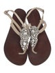 Antik Batik Suede Crystal Embellishments T-Strap Sandals