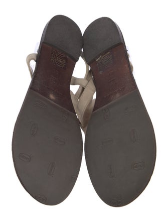 Antik Batik Suede Crystal Embellishments T-Strap Sandals