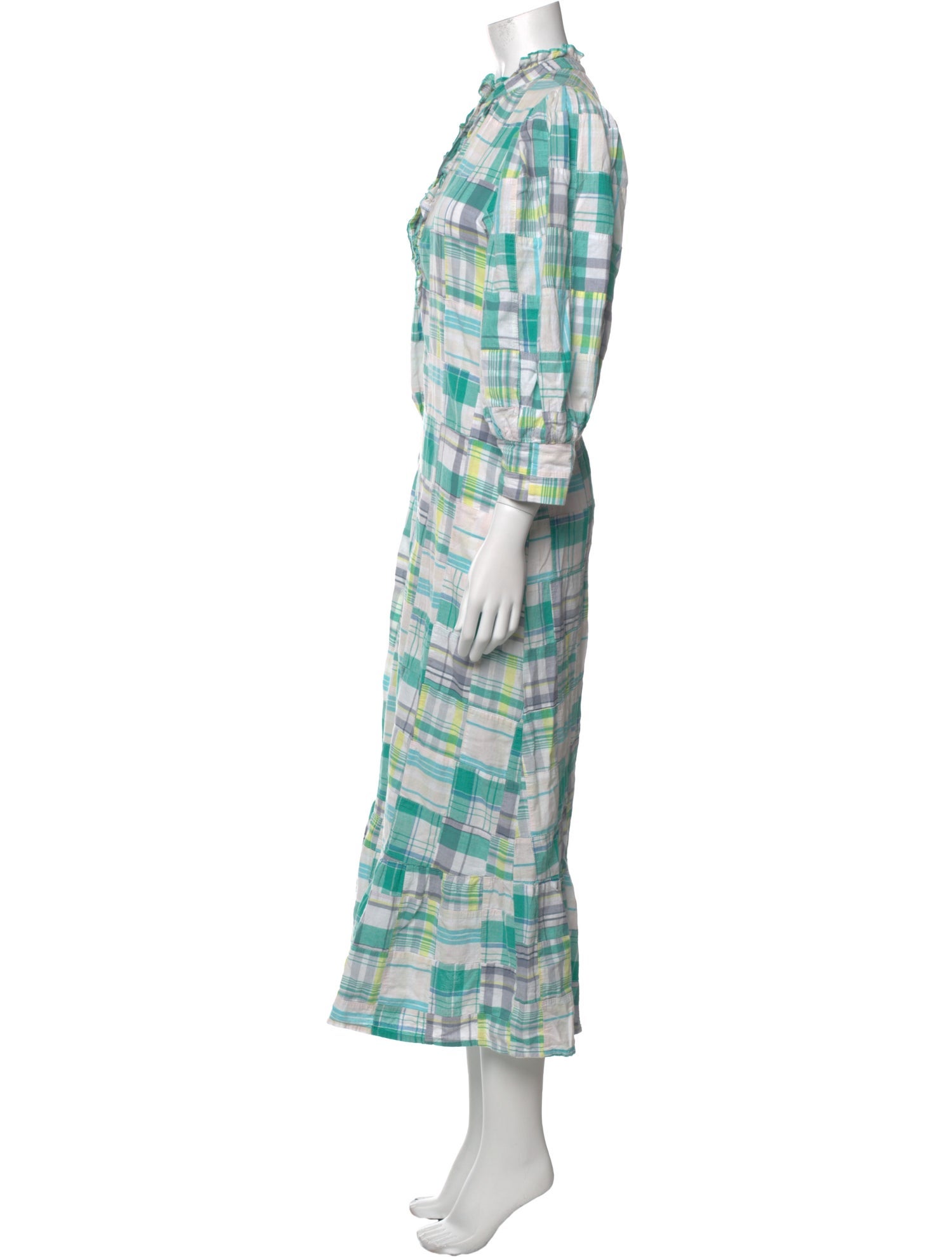 Antik Batik Plaid Print Long Dress
