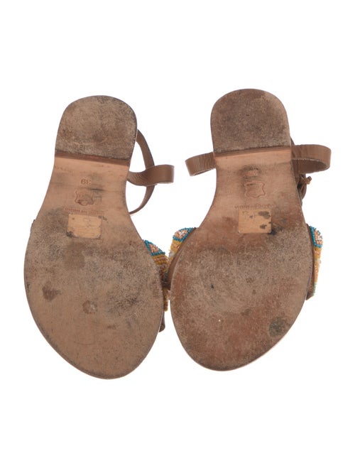 Antik Batik Leather Beaded Accents T-Strap Sandals