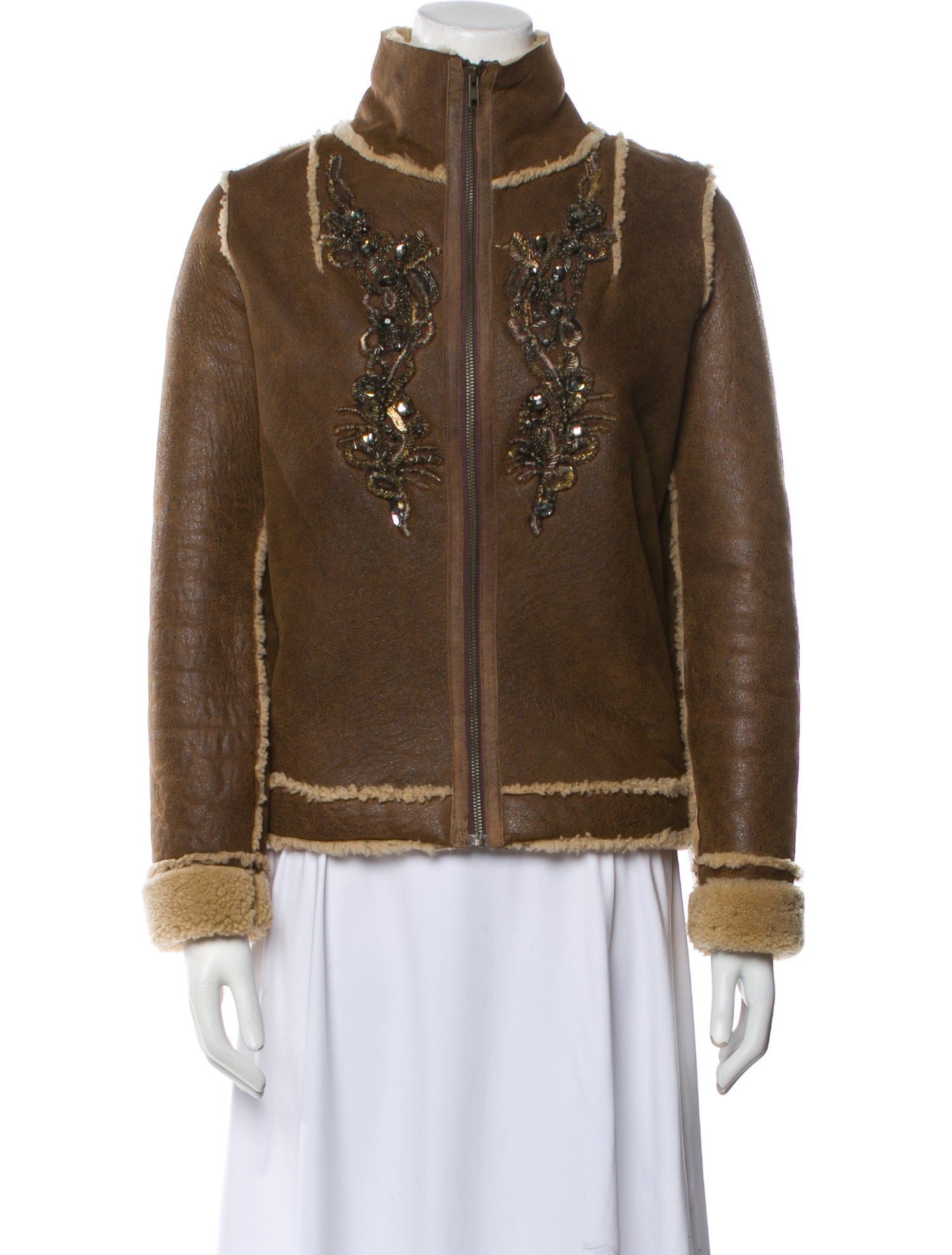 Antik Batik Leather Faux Fur Jacket