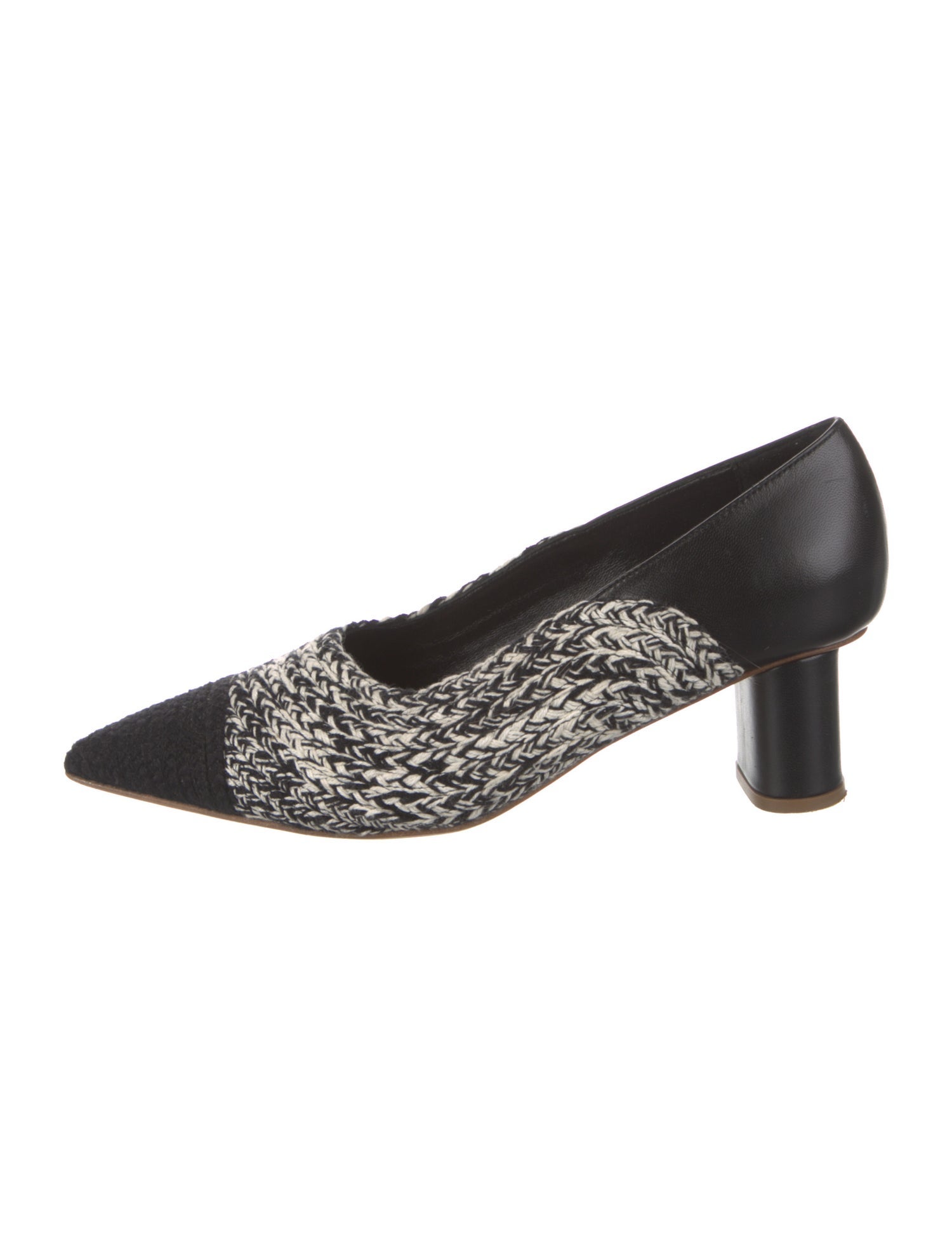 ANTOLINA Leather Tweed Pattern Pumps