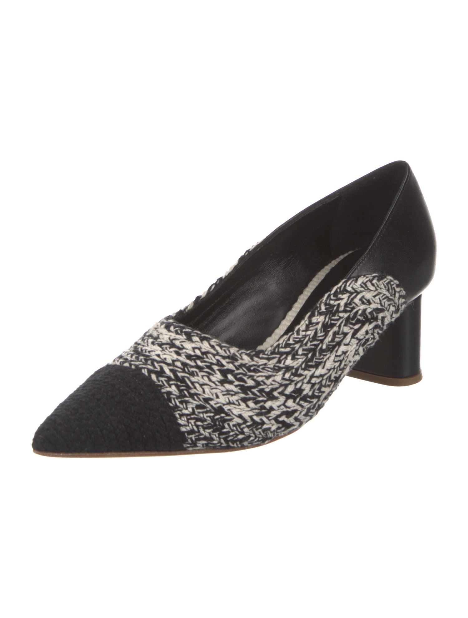 ANTOLINA Leather Tweed Pattern Pumps