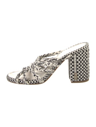 ANTOLINA Plaid Print Leather Trim Embellishment Slides