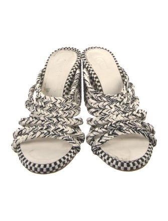 ANTOLINA Plaid Print Leather Trim Embellishment Slides