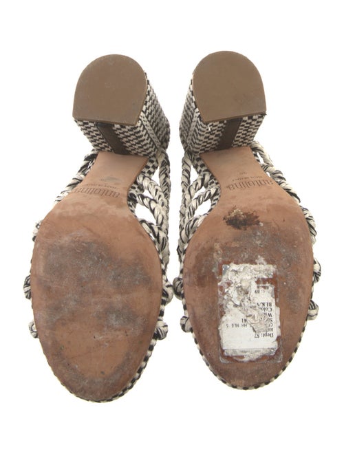 ANTOLINA Plaid Print Leather Trim Embellishment Slides