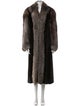 Antonovich Fur Colorblock Pattern Fur Coat