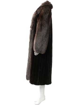 Antonovich Fur Colorblock Pattern Fur Coat