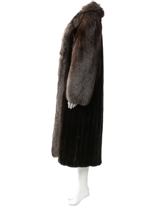 Antonovich Fur Colorblock Pattern Fur Coat