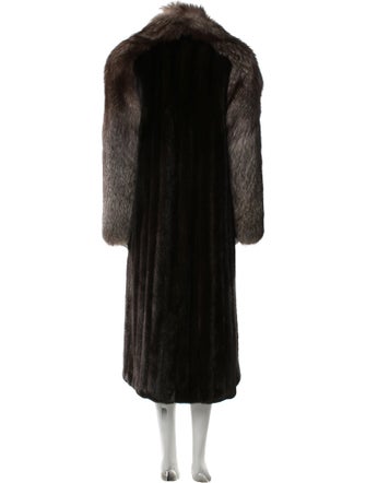 Antonovich Fur Colorblock Pattern Fur Coat